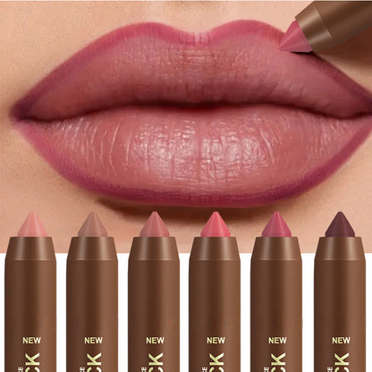 Long-Lasting Matte Lip Crayon for Women | 2-in-1 Liner & Lipstick | Hydrating & Non-Drying | Precision Triangular Tip | 6 Colors ✨