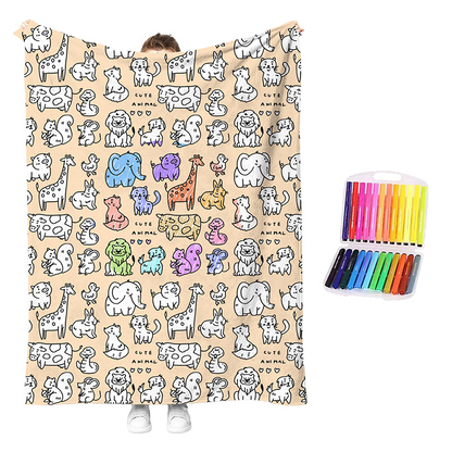 🎨✨Creative Cozy Coloring Blanket Kit – DIY Art & Relaxation Activity