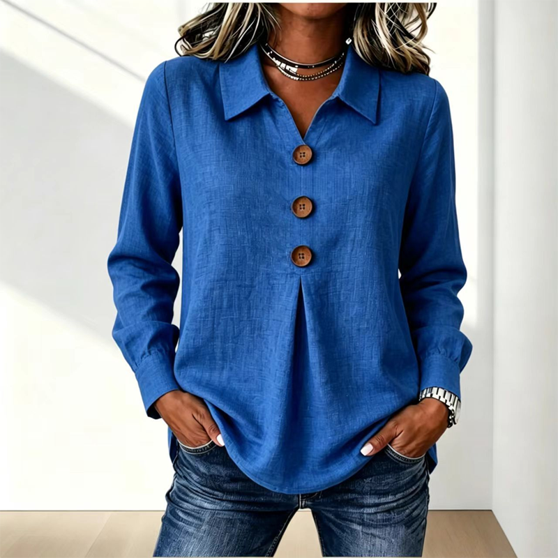 👚 Elegant button-down blouse with a wing collar—timeless and stylish for the office and everyday wear