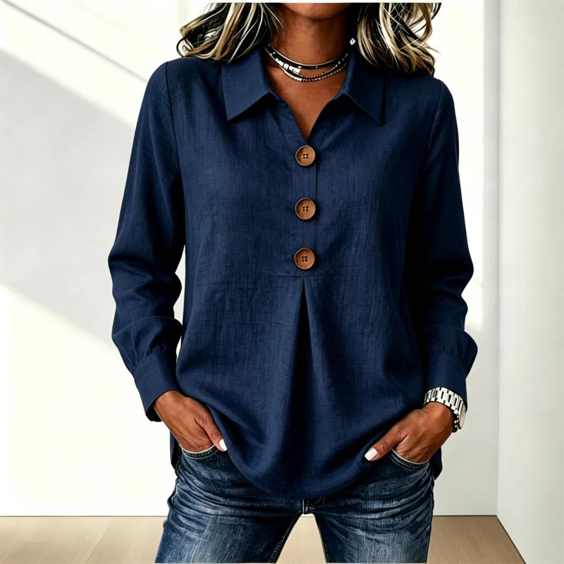 👚 Elegant button-down blouse with a wing collar—timeless and stylish for the office and everyday wear
