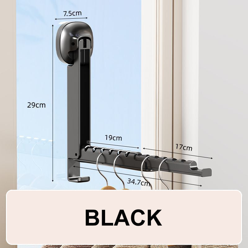 🔥 Suction-Cup Telescoping Folding Clothes Rack—No Drilling Required, Space-Saving, Perfect for Bathrooms and Balconies 👚