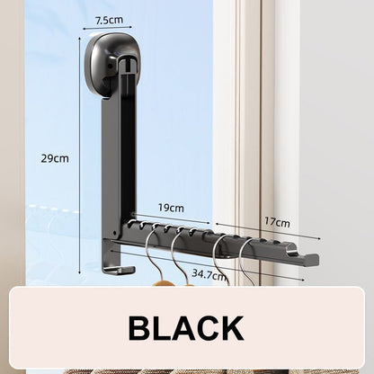🔥 Suction-Cup Telescoping Folding Clothes Rack—No Drilling Required, Space-Saving, Perfect for Bathrooms and Balconies 👚
