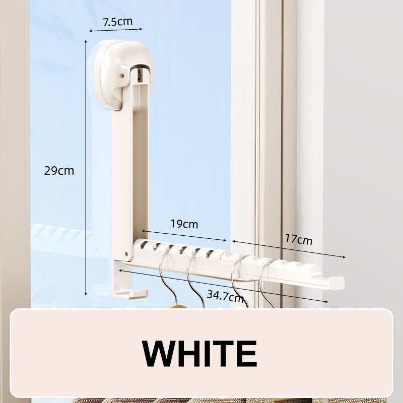 🔥 Suction-Cup Telescoping Folding Clothes Rack—No Drilling Required, Space-Saving, Perfect for Bathrooms and Balconies 👚