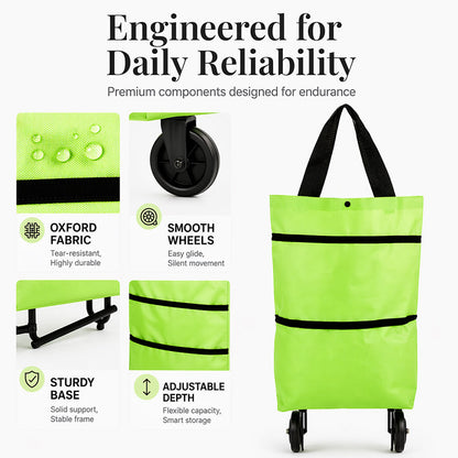 🔥2-in-1 Foldable Shopping Cart