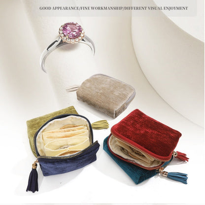 Mini Travel Jewellery Bag with Zip – Compact, Portable & Perfect for Rings, Earrings & Necklaces ✨