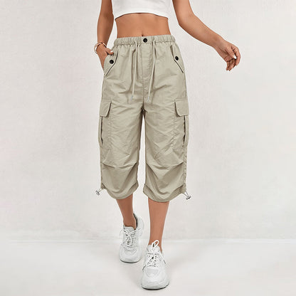 💖Women’s Lightweight Quick Dry Cargo Capri Trousers, Utility Everyday Outdoor Pants