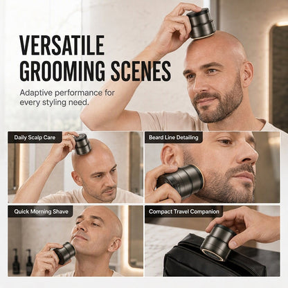 🪒2‑in‑1 Smart Electric Bald Head Shaver and Beard Trimmer with Digital Display, 30‑Blade Floating Head 9800RPM Motor, Rechargeable Groomer for Close Shave for Men