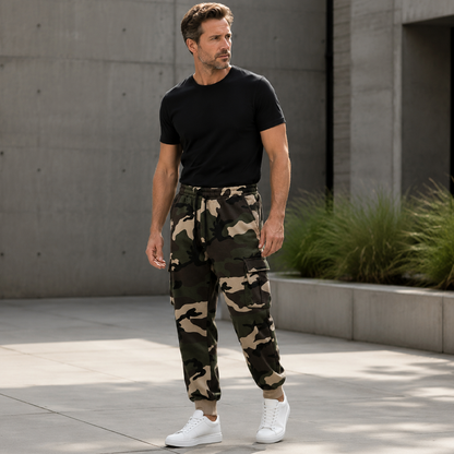 🔥 Utility Meets Comfort | Men's Camouflage Drawstring Cargo Pants