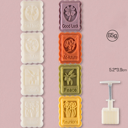 🎁Hand Press Mooncake Mold Set, Hand Pressure Pastry Cookie Stamps