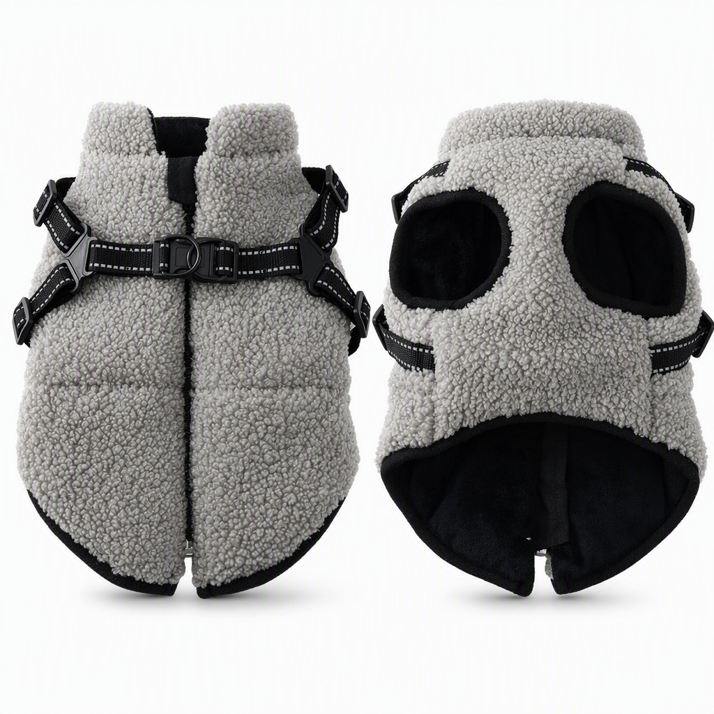 Winter Coat for Dogs – Built-In Harness & Reflective Strips ✨