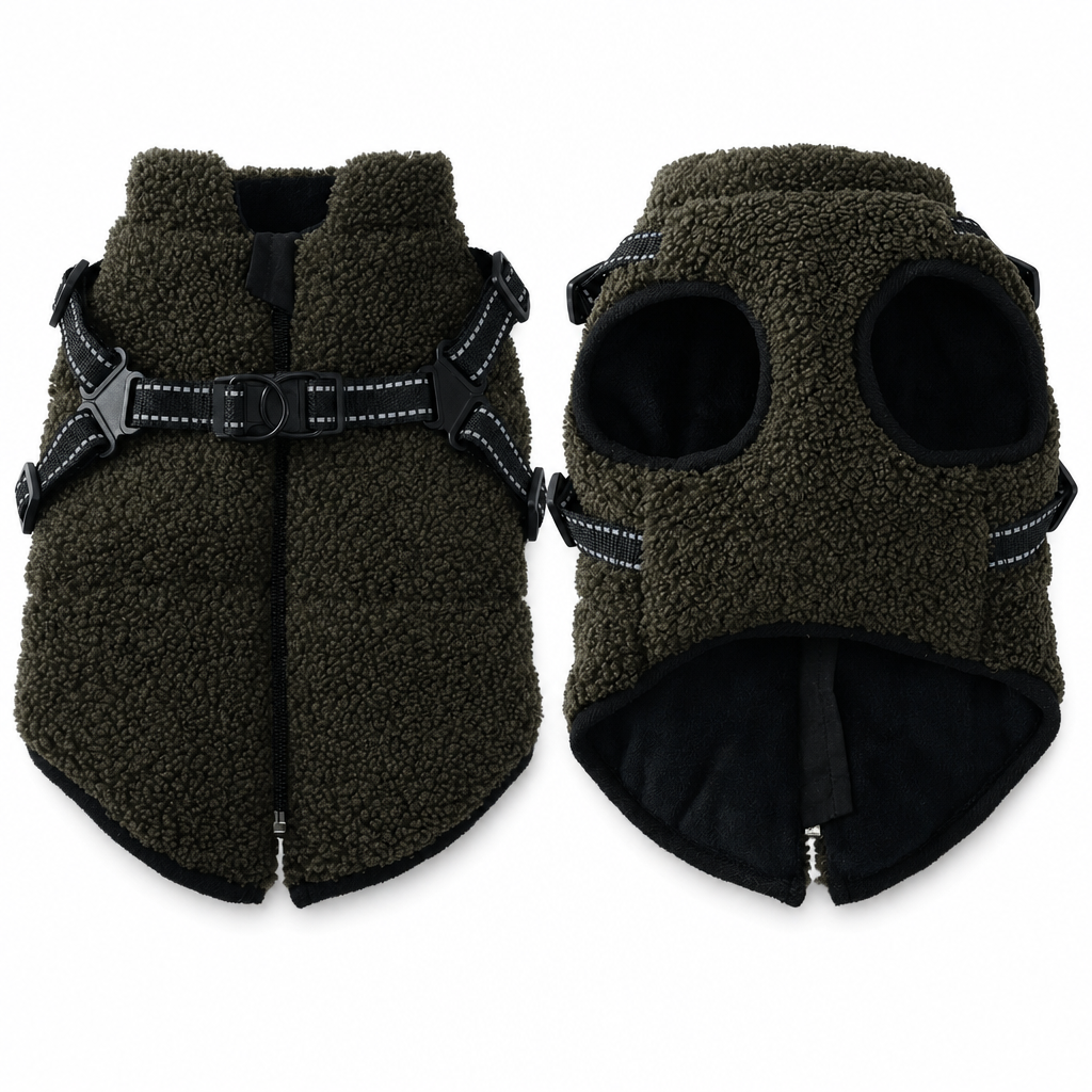 Winter Coat for Dogs – Built-In Harness & Reflective Strips ✨