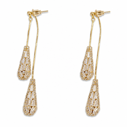 ✨ Women's Dual-Wear Zircon Water Drop Tassel Earrings – Elegant & Versatile 💎🌸