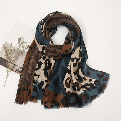 Versatile Lightweight Leopard Print Shawl Scarf