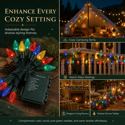 🍓 ✨ Battery Operated Strawberry String Lights – 8 Modes, Waterproof, Festive Decoration 🎃