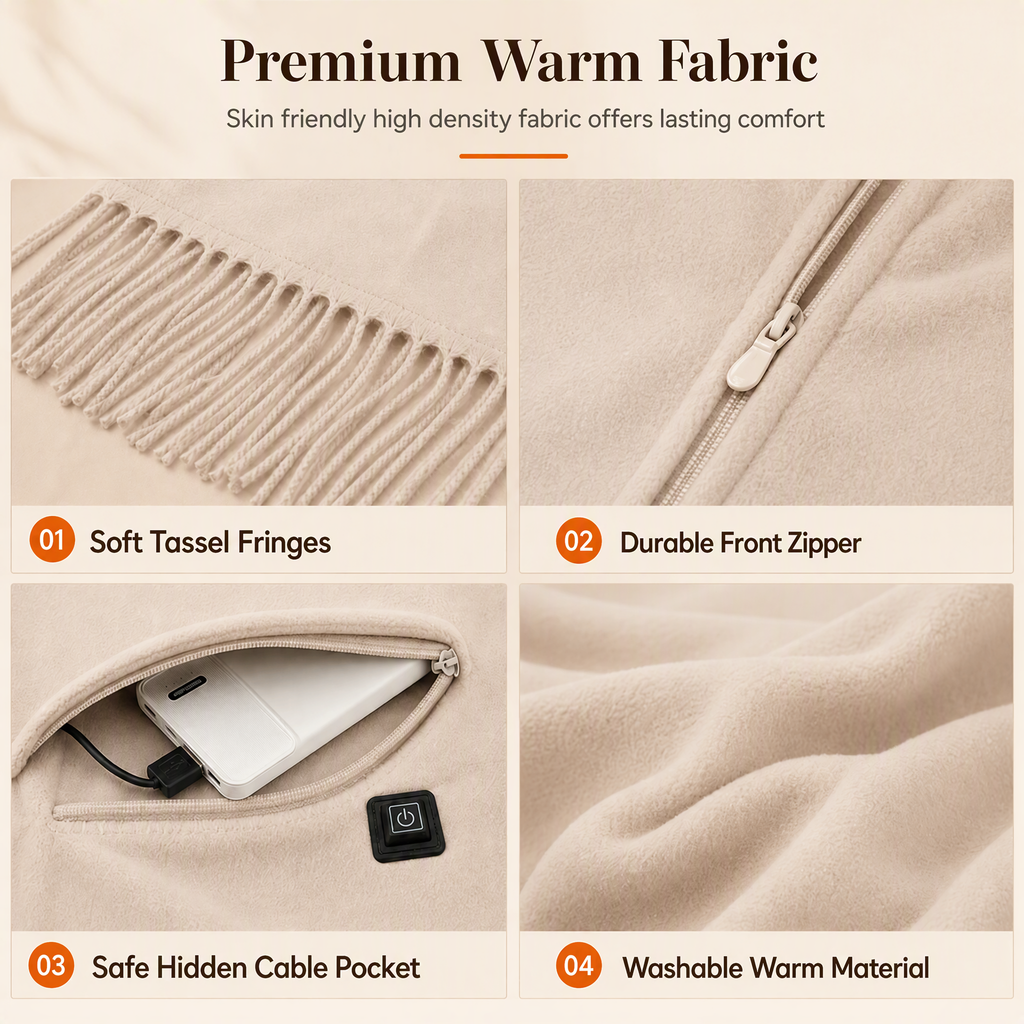 Electric Heated Shawl Blanket for Women