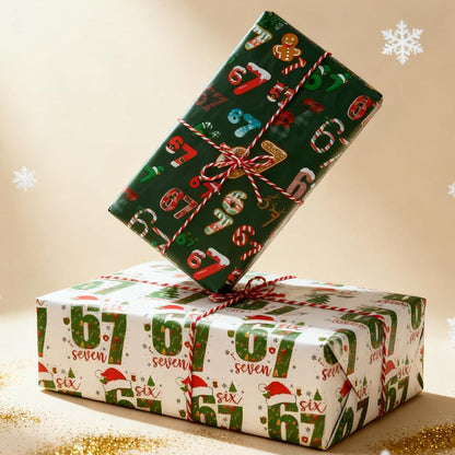 Funny Christmas Number Pattern Wrapping Paper