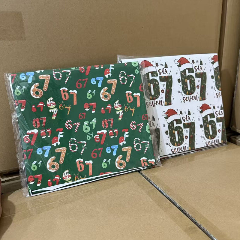 Funny Christmas Number Pattern Wrapping Paper