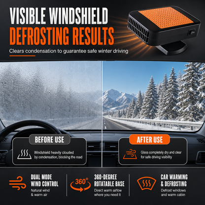 Defog Windshields Instantly! Rotating Dual-Mode Car Heater Blower